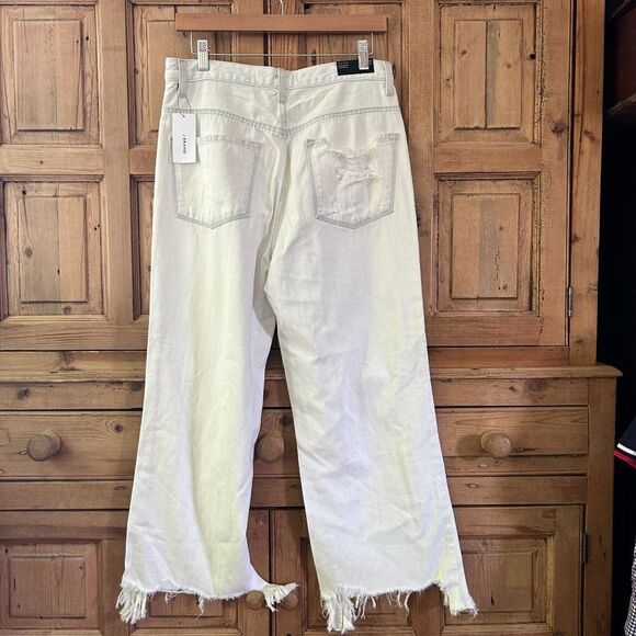 Women's J. Brand 30 Light Wash White Joan Crop Wide Straight Leg Jeans - Picture 9 of 10
